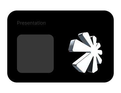 A spinning logo on a presentation slide