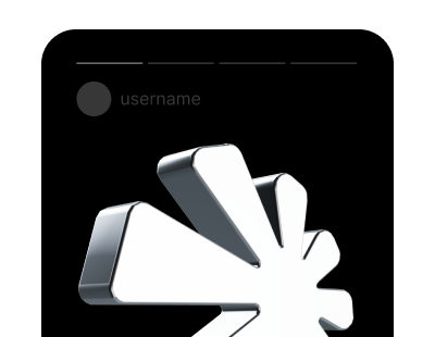 A spinning logo in a social media post
